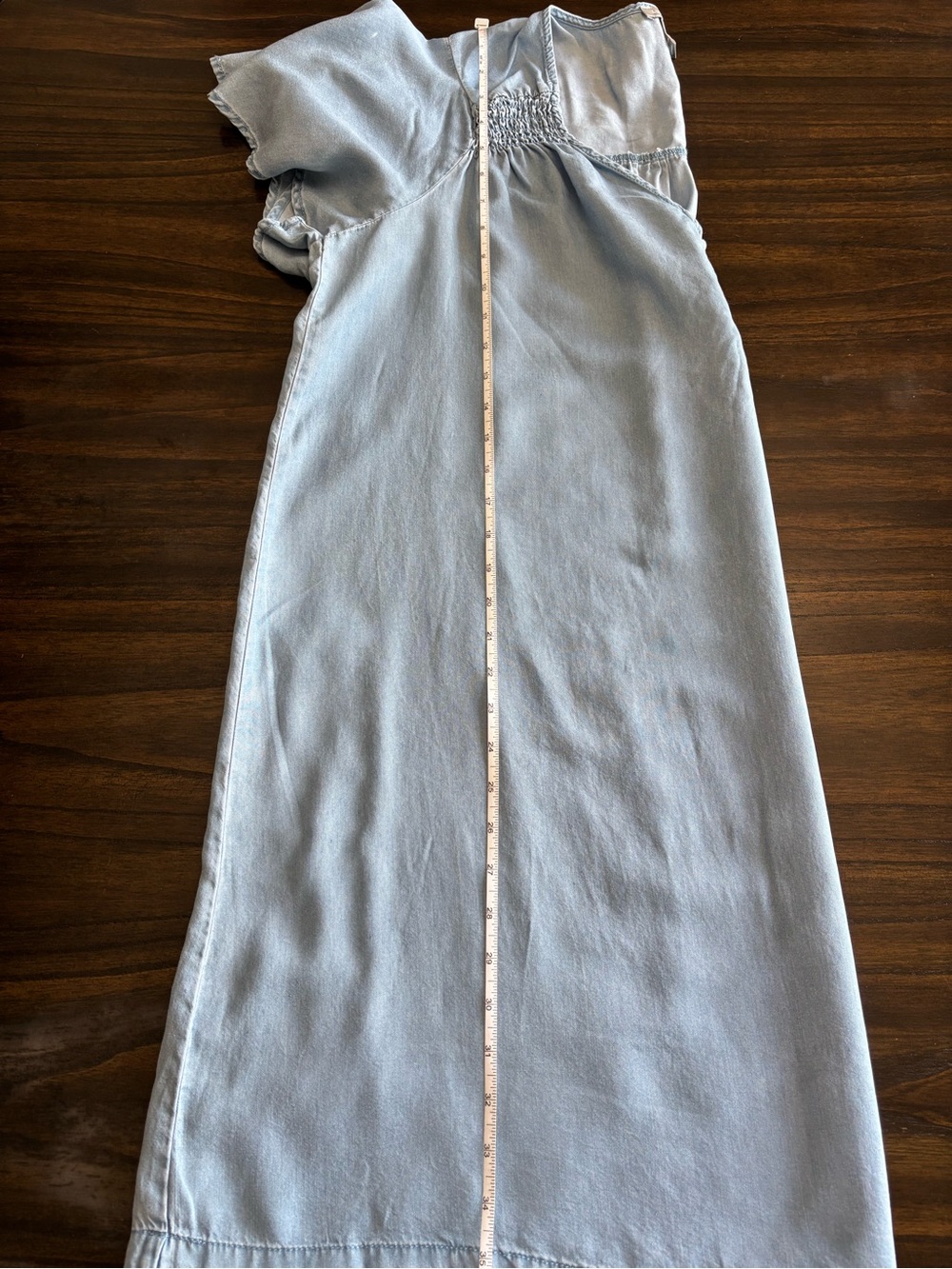 Lucky Brand Chambray Flutter Sleeve Tunic Dress 1X Boho Blue - Picture 12 of 13